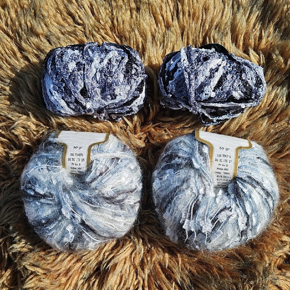 Cozy Soft Yarn Bundle in Black and Gray